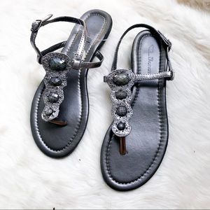 CL by Laundry | Gray beaded sandals
